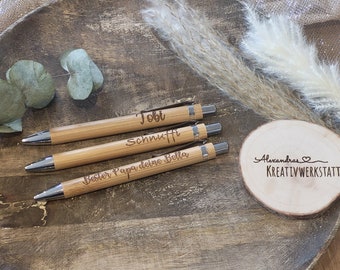 Penne a sfera personalizzate, Penne a sfera in bambù, Penne a sfera in legno, Boho, Rustico, Matrimonio, Bomboniere, Regali per gli ospiti