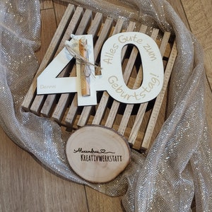 Geldcadeau voor de 40e verjaardag, ronde verjaardag, individueel gemaakt, geldcadeaus van hout, origineel geldcadeau, geldcadeau