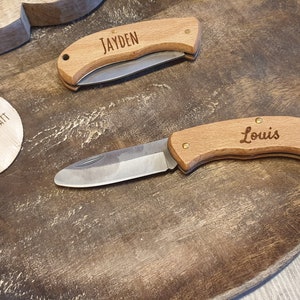 My first carving knife wooden pocket knife for children with engraving that can be individually designed image 6