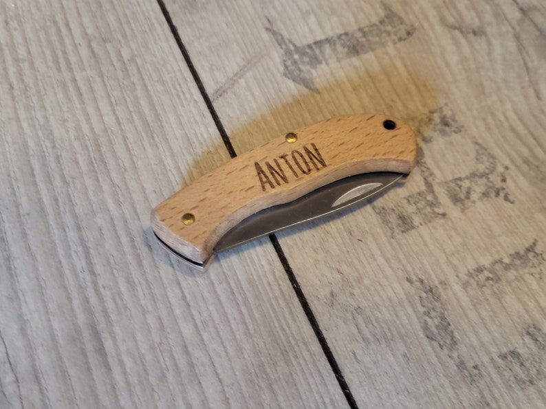 My first carving knife wooden pocket knife for children with engraving that can be individually designed image 4