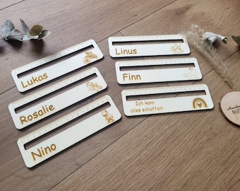 Régua como auxiliar de leitura com nome, personalizada, régua de leitura, presente para começar a escola, começar a escola, aprender a ler, escola, auxiliar de leitura, 1ª série