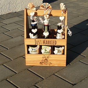 Beer carrier made of ash solid oiled, wedding, men's handbag, gift, beer drinker, bottle carrier, personalized gift
