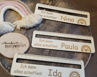 Régua como auxiliar de leitura com nome, personalizada, régua de leitura, presente para começar a escola, começar a escola, aprender a ler, escola, auxiliar de leitura, 1ª série