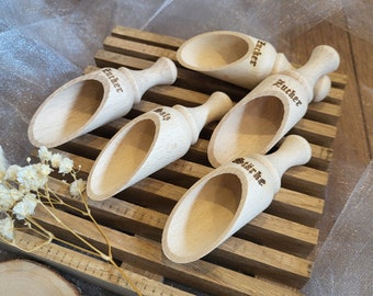 Colheres de especiarias, colher de café, cozinha, especiarias, 9,5 cm, madeira de faia, colher de madeira, colher de chá, colher de pesagem, colher de farinha, mini colher