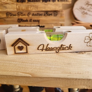Waterpas, huis in geluk, bruiloft, cadeau, geluksschaal, intrek, topping-ceremonie