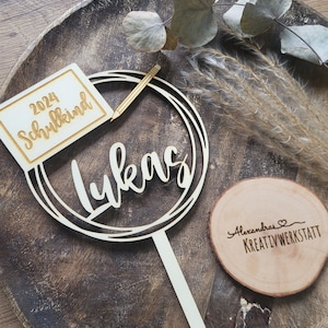 Caketopper zur Einschulung, personalisiert, Cake Topper, Einschulungstorte, ABC, Holz, Tortenstecker, Schulkind, Einschulung, Schulstart