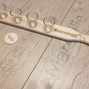 Schnaps bar, schnapps board, ideal gift, schnapps bar made of spruce with shot glass