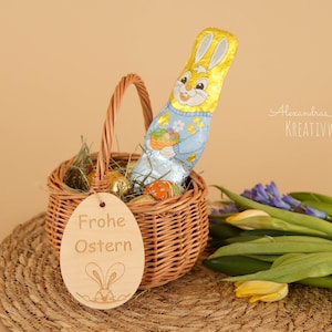 Easter basket, Easter basket, Easter nest, personalized gift idea, basket with name tag, Easter decoration, wooden pendant, flower girl