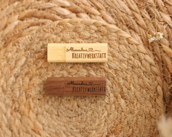 USB stick personalized, logo, wedding, individual laser engraving, wooden USB stick 16GB/32GB/64GB