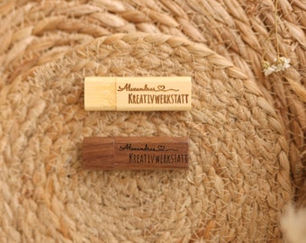 Personalized USB stick, logo, wedding, individual laser engraving, wooden USB stick 16GB/32GB/64GB