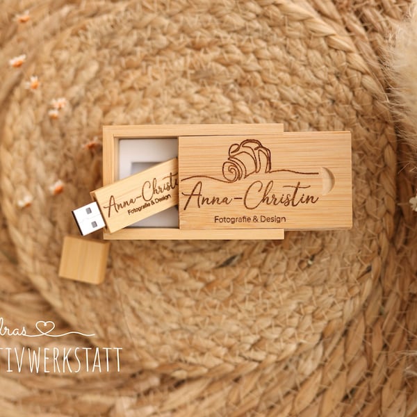 USB-Stick personalisiert, Logo, Hochzeit, individualle Lasergravur, Holz USB-Stick 16GB/32GB/64GB