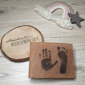 Gravierte Geldbörse Natur Leder Vintage Hellbraun oder Dunkelbraun - Geldbeutel / Portemonnaie / Brieftasche individuell