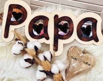 PAPA | Father | Father&#39;s Day | Pictures | Photos | Picture series | Photo frame | Gift Father&#39;s Day | Lettering | Birthday present | Gift