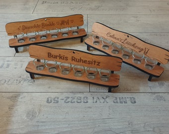 Personalized schnapps bench with engraving of alder wood, regulars' table, wedding, move-in, birthday, pension