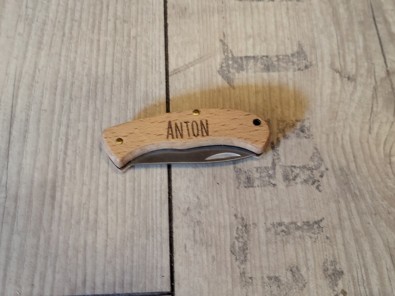 My first carving knife wooden pocket knife for children with engraving that can be individually designed image 3