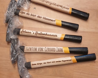 Personalisierter Hammer / individuelle Lasergravur / Geschenkidee für Vatertag, Geburtstag usw..