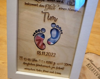 Personalisiertes Geschenk zur Geburt, Geburtsdaten, Baby, Geldgeschenk