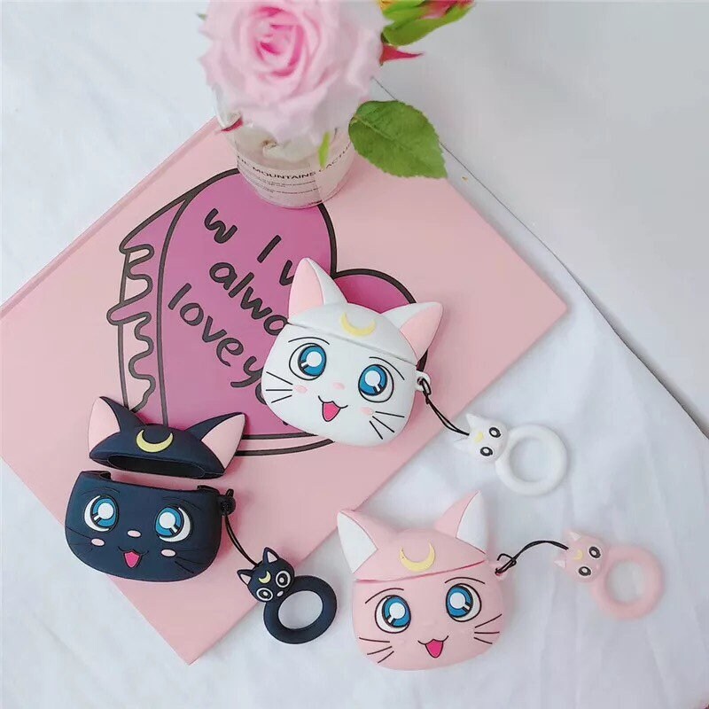 Kawaii Sailor Moon Cat Cover Case for Airpod 1&2 Gen and Airpod Pro