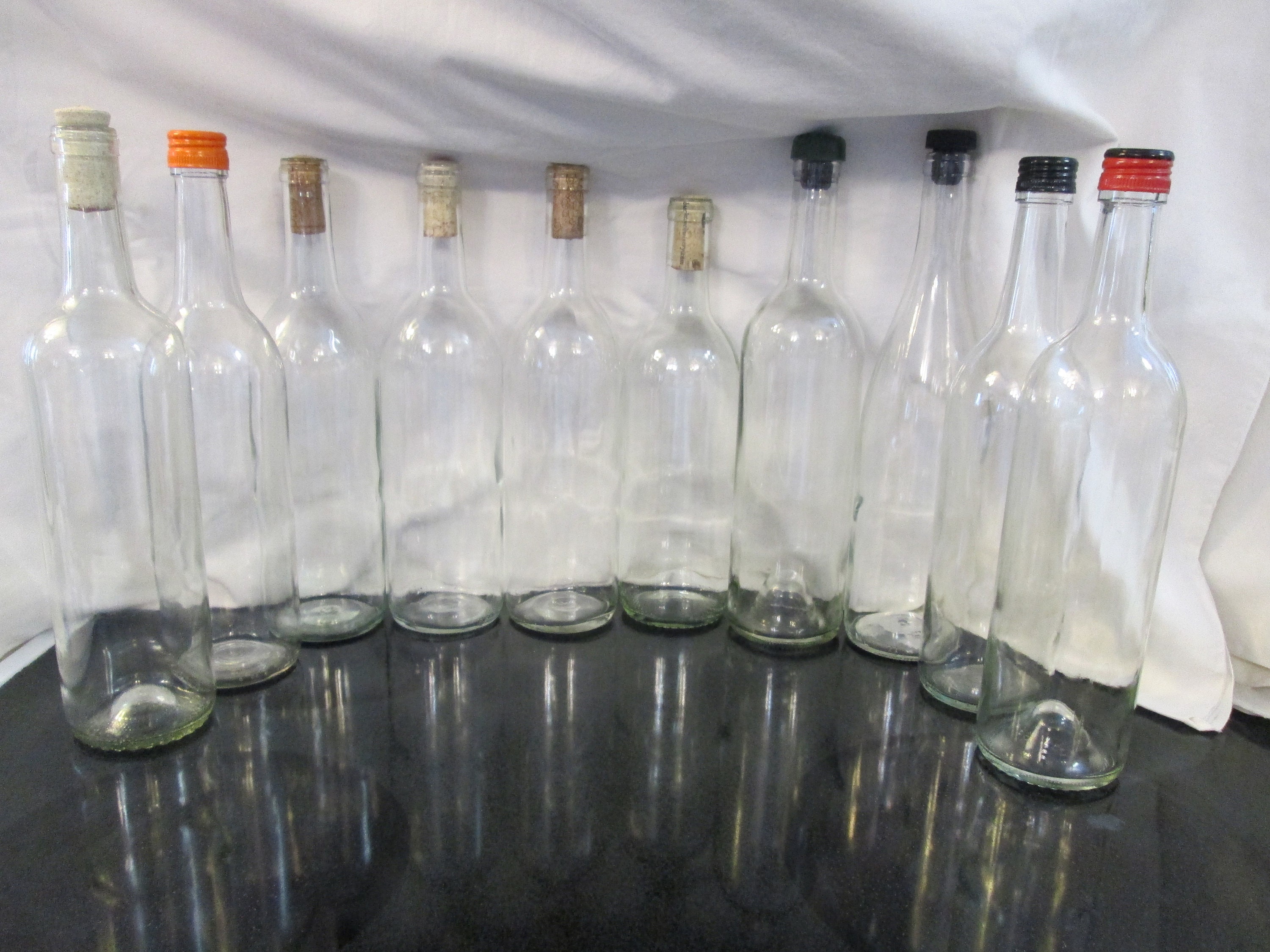 Lot of 10 Empty Clear Wine Bottles with original lids or corks Etsy
