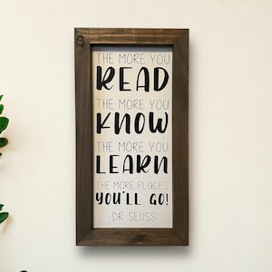 The mehr Sie wissen, Orte, an die Sie gehen werden, Dr. Seuss Zitate, berühmte Zitat Wandkunst, Geschenk für die Wertschätzung des Lehrers, einzigartige Abschlussgeschenke für sie