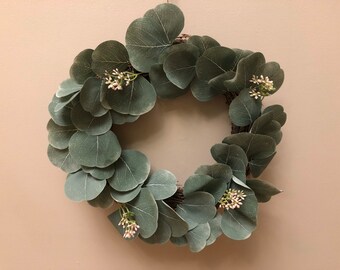 Farmhouse Wreath, Eucalyptus Wreath, Door Hanging Wreath, Rustic Wreath, Farmhouse Wall Art, Real Twig Wreath, Greenery Wreath, Mini Wreath