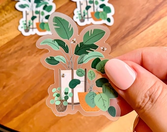 House Plants - Clear Sticker | Vinyl 2.2x2.75 inches