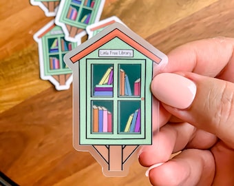 Little Free Library - Clear Sticker | Vinyl 2x2.5 inches