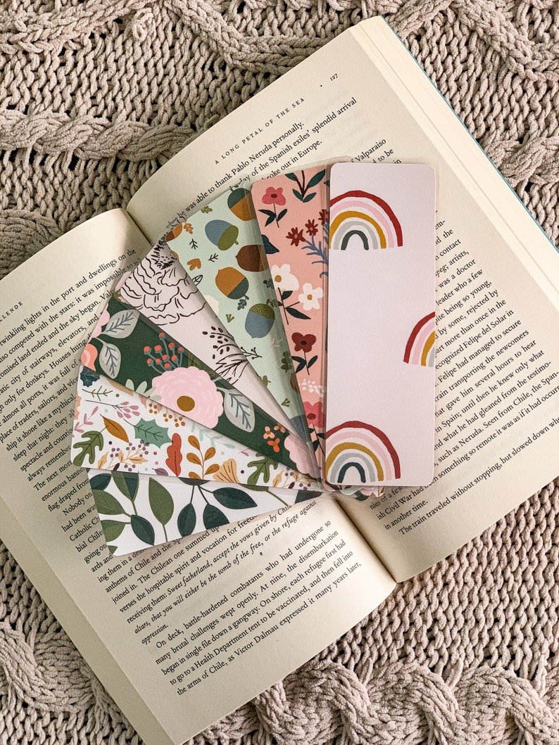 Boho Florals Bookmarks. Double-sided & Laminated. image 1