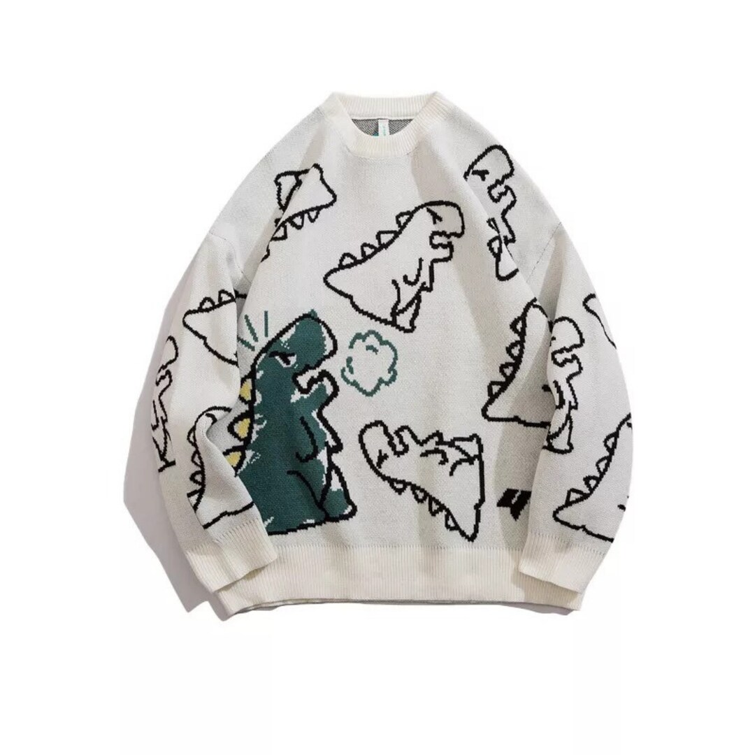 Dinosaur Sweater Dinosaur Knitted Sweater Vintage Harajuku - Etsy