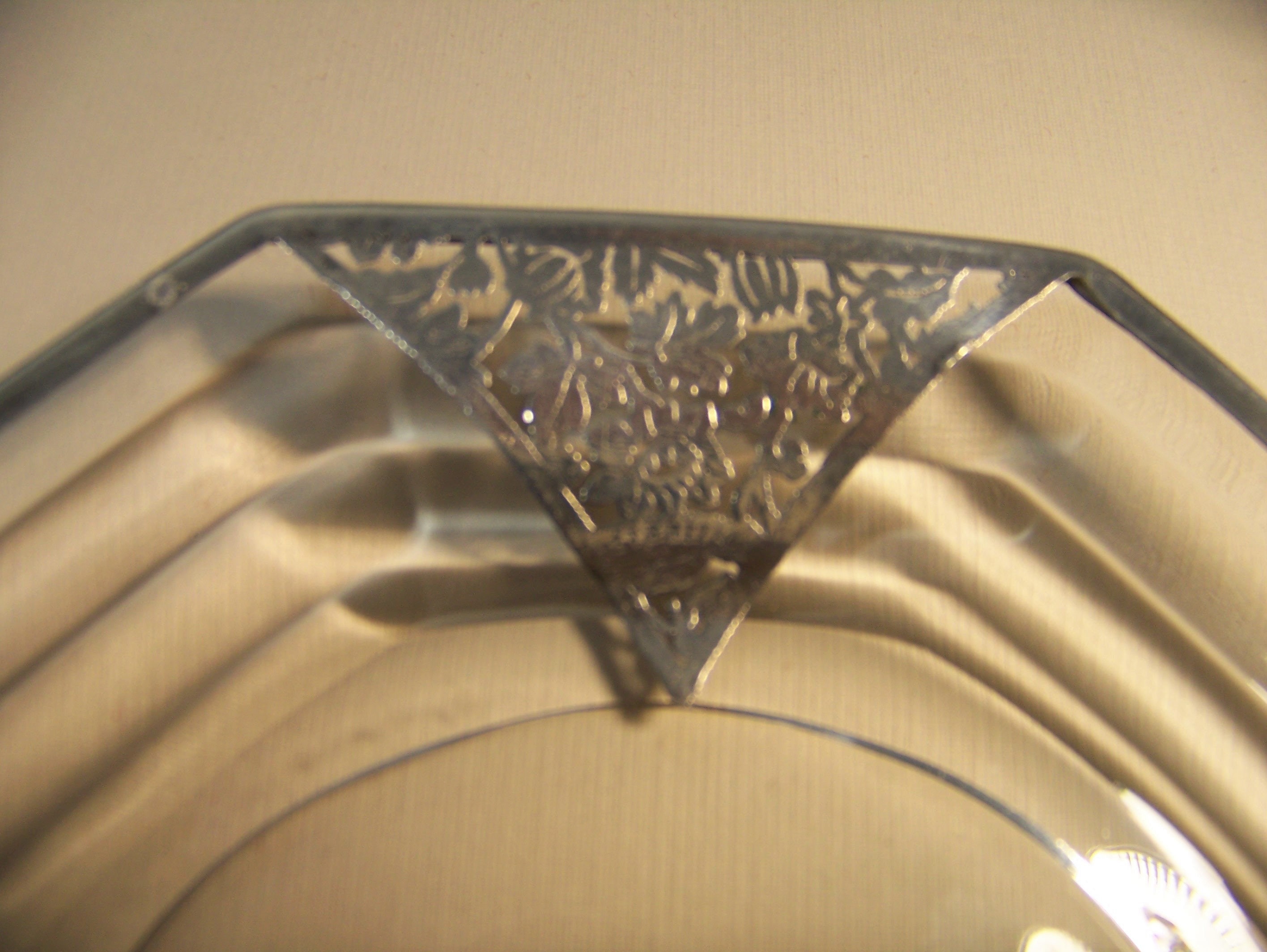 SterlingSilver Overlay Decorative Glass Plate 1930s etched Etsy