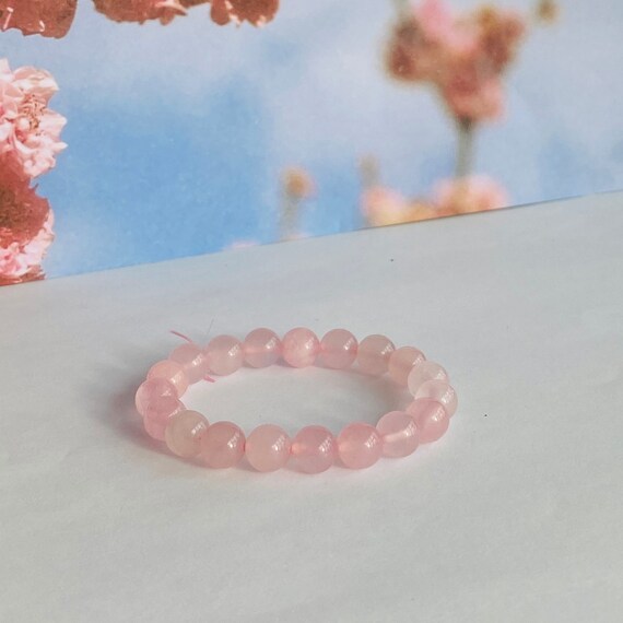 Rose quartz bracelet best sale etsy