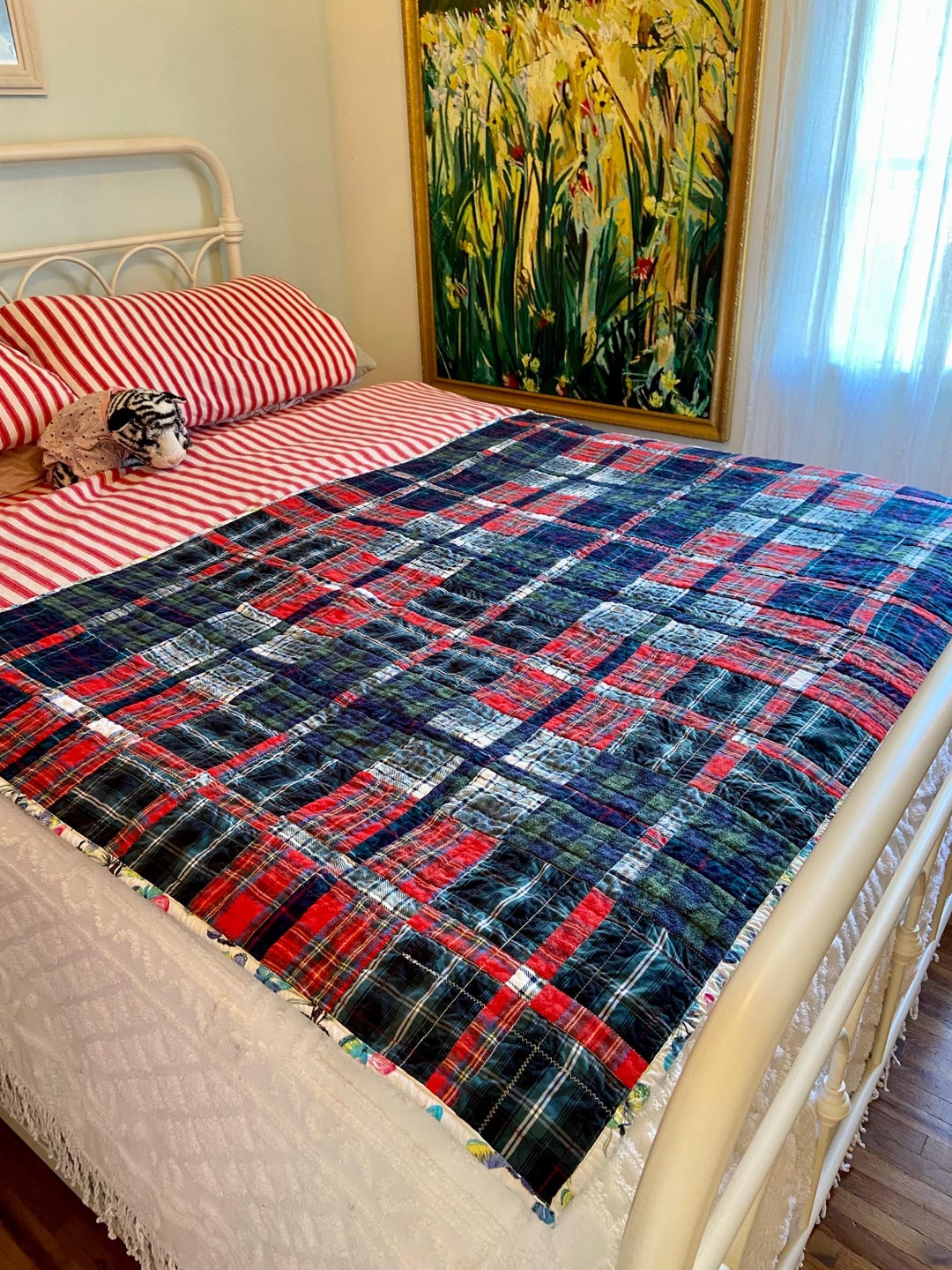 Plaid on Plaid Handmade Scrappy Throw Quilt - Etsy