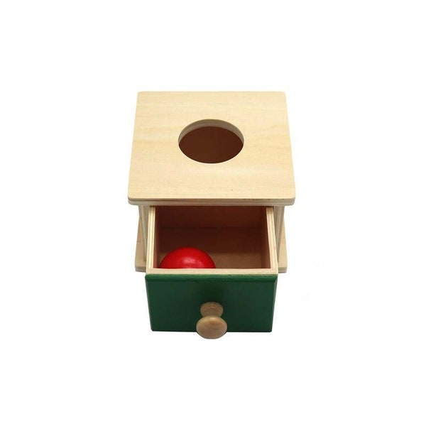 Montessori Box mit Holzkugel Baby Holzspielzeug Kindergeschenke- Geburtstag