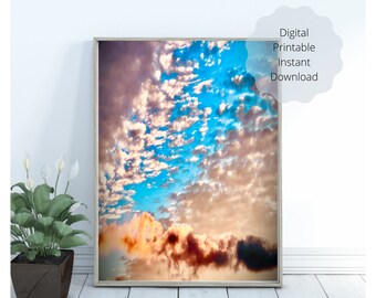 Clouds of Dreams in the Sky Dream ..Clouds, inspired Prints ,Wall Art, Print Printable, Relax Wall Art,  clam clouds, Print Digital Download