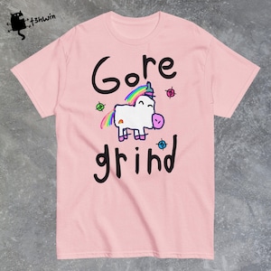 -shirt licorne Gore Grind | Cadeau heureux pour Gore Grinder | -shirt Moshpit | Chemises Death Metal