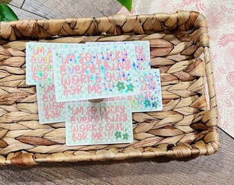Retro holografische sticker 'I'm So Lucky' - weerbestendige glittersticker