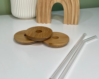 Glass Straws and Bamboo Lids: Beer Can & Mason Jar Accessories