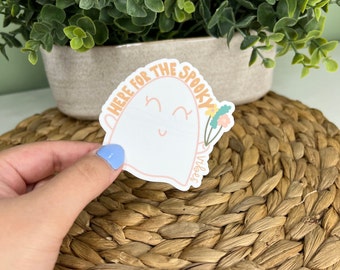 Fall Ghost Sticker - Spooky Sticker - Cute Ghost Sticker - Laptop Sticker - Weatherproof Waterproof Sticker - Sticker for Hydroflask