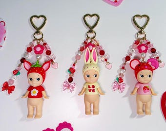 Llavero de cuentas de San Valentín de Sonny Angel: dije para bolso hecho a mano