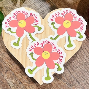 Groovy Flower Sticker - Keep Growing & Going - Laptop Sticker - Water Bottle Sticker - Motivational Sticker - Aesthetic Sticker