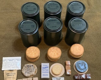 Experience WWII - Completely Edible Three Meal Late War C Ration Set - Full Day Reusable Supply