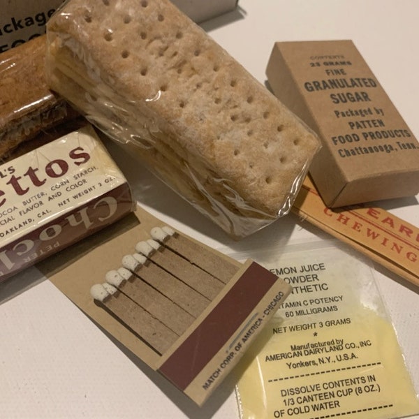 WW2 Rations - Individual and Replacement Items for K and C Rations