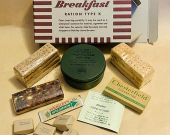 GIFT FOR HIM - Experience Exactly What WW2 Soldiers Ate -  Edible Late War Morale K Ration - Your Choice Breakfast Dinner or Supper