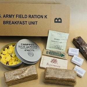 WWII US Army Early War K Ration Reproduction With Edible Contents