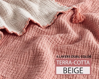 Terra Cotta 4 und 8 Layer Gaze 100% Baumwolle Musselin Decke Swaddle, Neugeborenen Empfang Überwurf, Still Cover Up, Baby Shower Geschenk