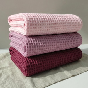 Coperta a nido d'ape in cotone turco biologico: biancheria da letto leggera e traspirante