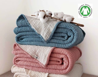 Soft King 4 Layer Gauze Custom Size Muslin Bedcover, OEKO-TEX Certified Bedspread, Organic Cotton Throw Blanket, Twin,-Toddler, Baby Blanket