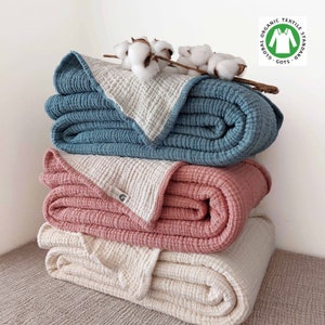 Soft King 4 Layer Gauze Custom Size Muslin Bedcover, OEKO-TEX Certified Bedspread, Organic Cotton Throw Blanket, Twin,Toddler, Baby Blanket image 1