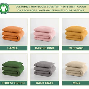 Organic Muslin Duvet Cover Set, Customized 2 Layer Gauze Set, Gauze Duvet Cover, Toddler, Adult Oversize Duvet Cover, Available With Zipper image 10