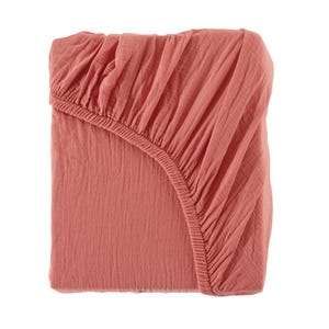 Sábana ajustable ultra suave de gasa de 4 capas de algodón orgánico, sábana de bolsillo profundo de algodón, sábana ajustable de muselina para cuna tamaño queen y twin